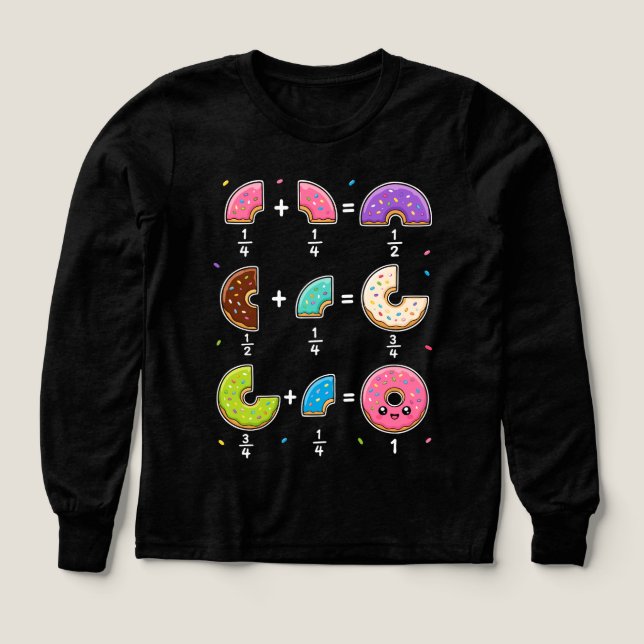 Blagues de maths sur les fractions de beignets (Motif recto)