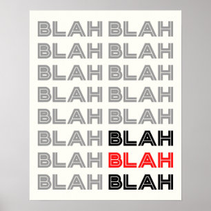 BLAH BLAH BLAH Poster de typographie