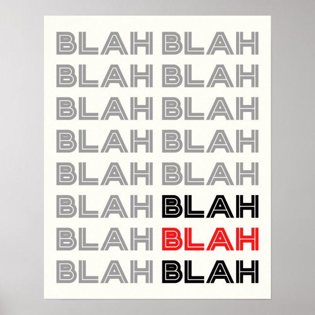 BLAH BLAH BLAH Poster de typographie (Devant)