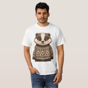 Blaireau dans un t-shirt à col roulé