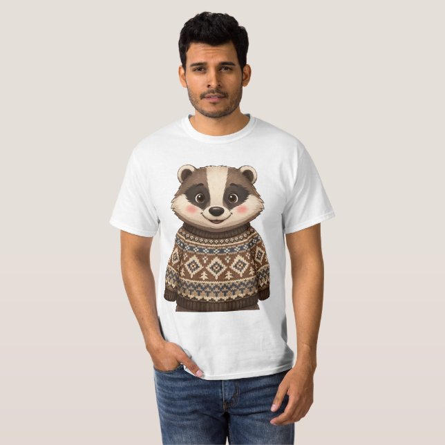 Blaireau dans un t-shirt à col roulé (Devant entier)