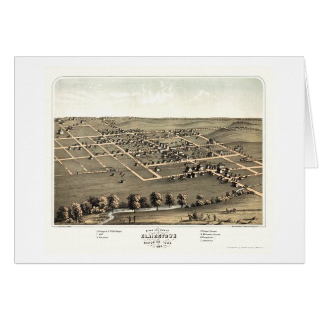 Blairstown, carte panoramique d'IA - 1868 (Devant horizontal)