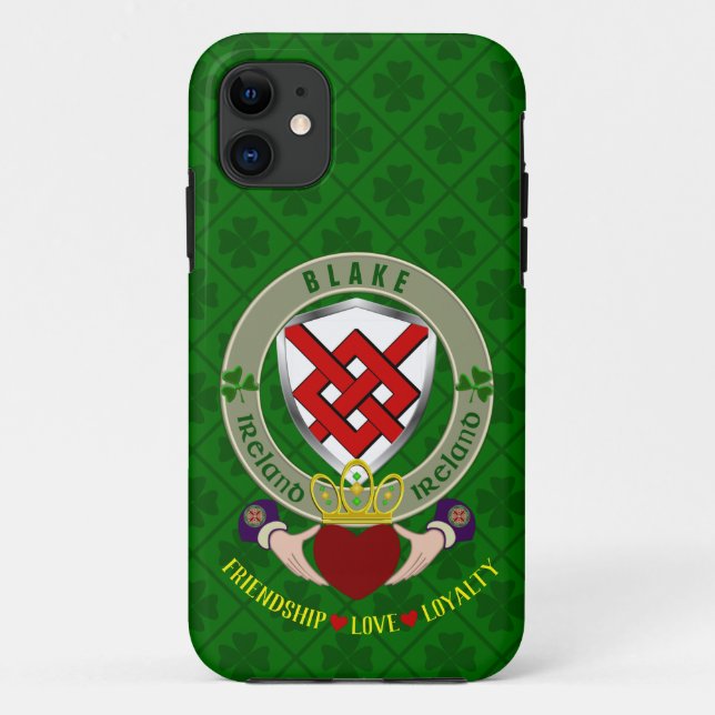 Blake Irish Shield & Claddagh Coque personnalisé (Dos)