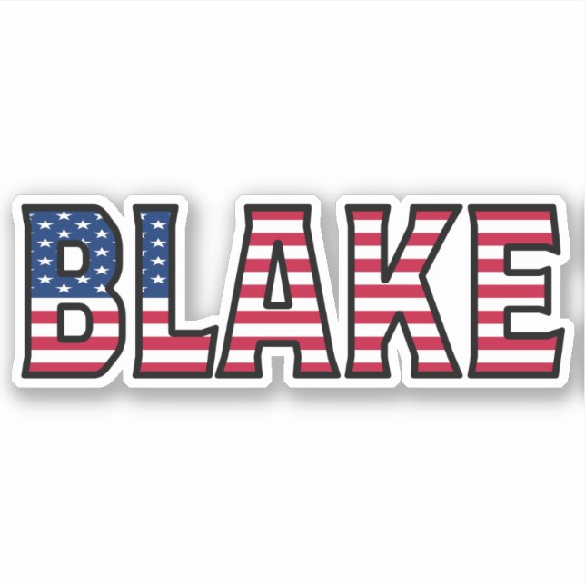 Blake Name Prénom USA Sticker Stickerset (Devant)