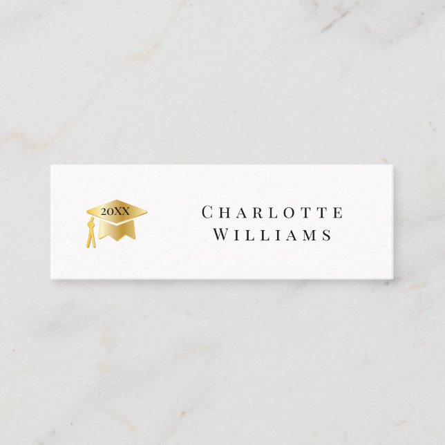 Blanc 2025 | Carte d'insertion pour Casquette de g (Devant)