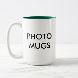 Blanc à deux tons de tasse de photo personnalisé
