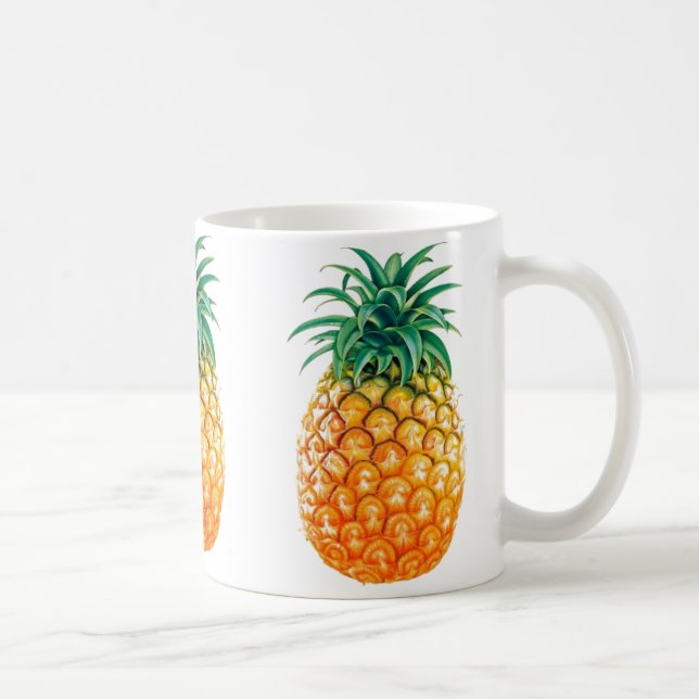 Blanc à la mode d'ananas tasse blanche classique (Droite)