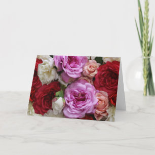 Blanc À L'Intérieur De Joli Floral Rouge Rose Élég