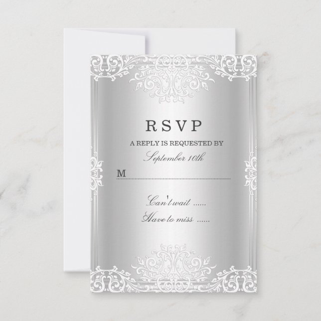 Blanc Argenté Glamour Vintage RSVP (Devant)