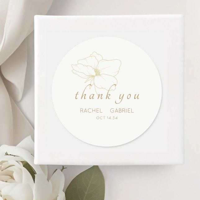 Blanc | Autocollants de mariage floraux modernes e (Créateur téléchargé)