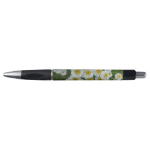 Blanc avec coeur jaune Fleurs Stylo Emmy