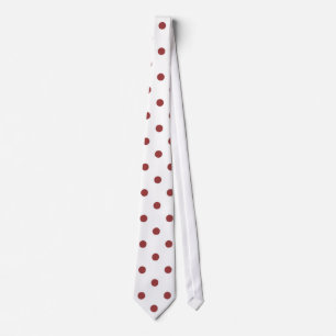 Blanc avec points rouges (Noël 1) Cravate masculin