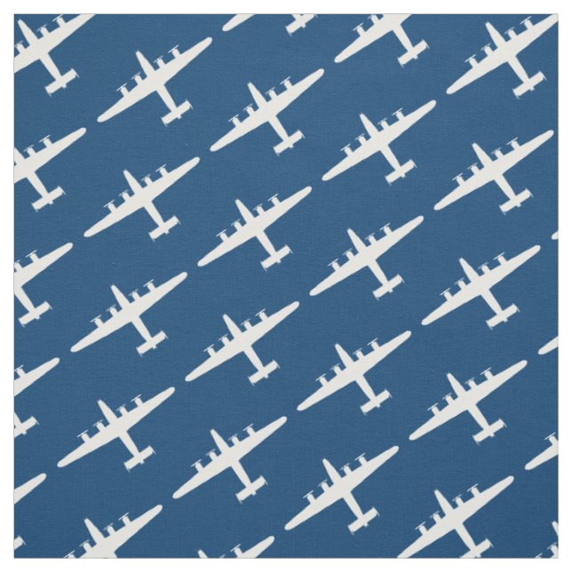 Blanc B-24 Liberator Aéronef Motif Tissu bleu (Échantillon)
