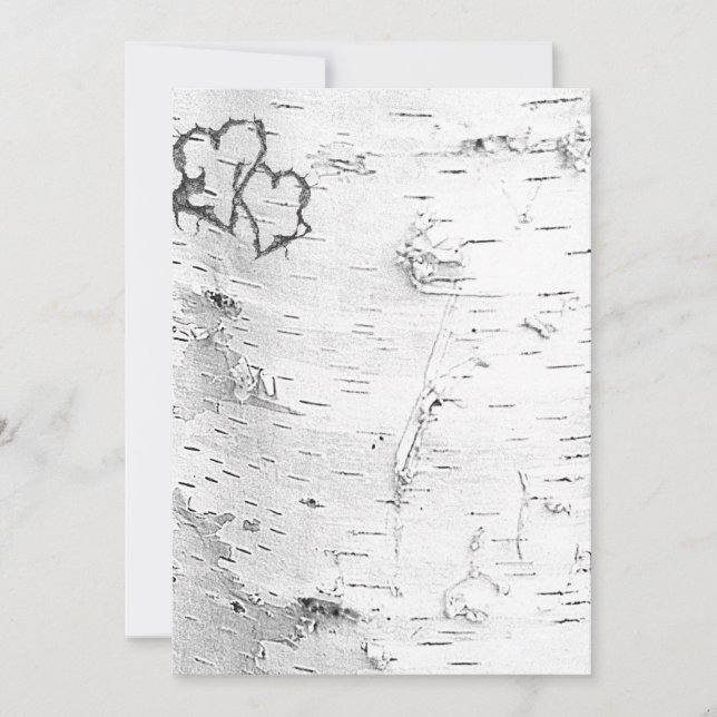 Blanc Barre de bouleau Coeurs rustiques Papier bla (Devant)
