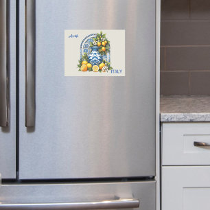 Blanc Bleu Amalfi Céramique Lemons Italie Magnétiq