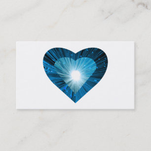 Blanc bleu de carte de visite de "coeur" de coeur