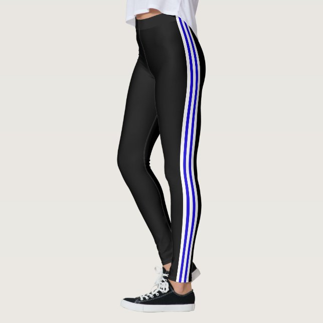 Blanc Bleu Side Grille noir Leggings Choisir la co (Gauche)