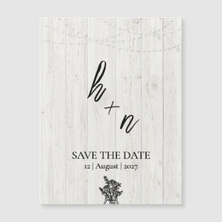 Blanc Bois Étape Initiales Minimalistes