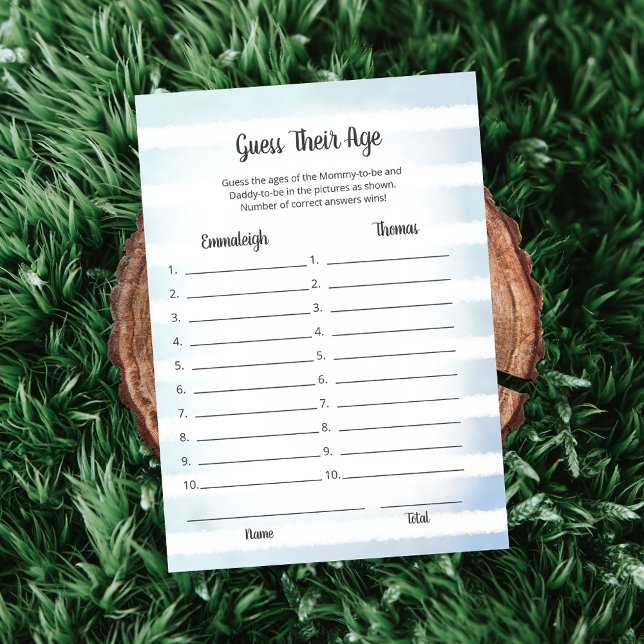 Blanc Bunny Bleu Devine Leur Carte De Jeu Age (Créateur téléchargé)