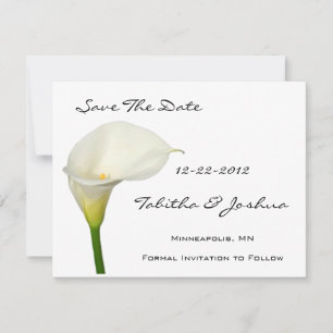 Blanc Calla Lily Enregistrer Les Cartes De Date