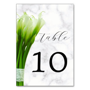 Blanc Calla Lily Florals Mariage Numéro de table
