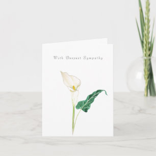 blanc calla lily Penser de vous Carte de sympathie