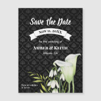 Blanc Calla Snowdrops Mariage Enregistrer La Date