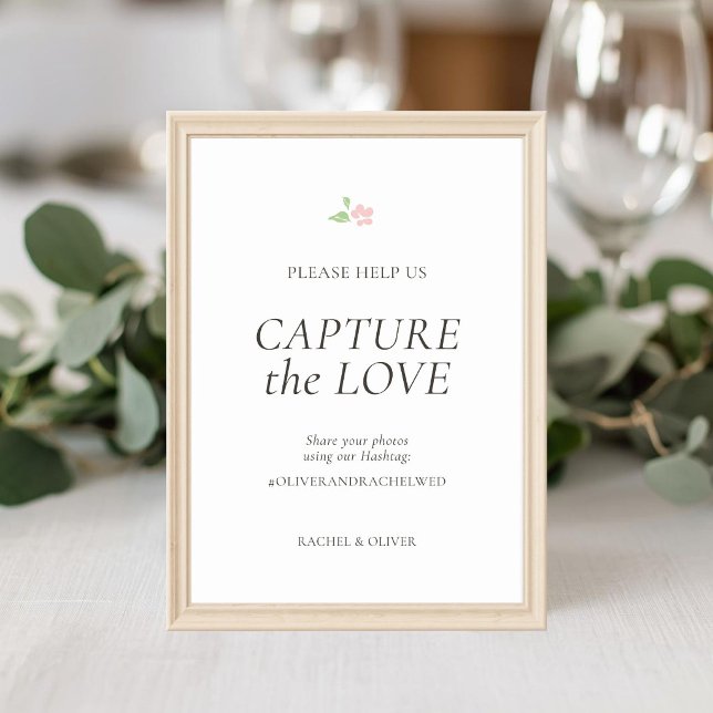 Blanc | Capturez la carte de table de mariage Love (Créateur téléchargé)
