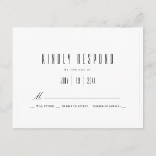 Blanc clair Faire-part de mariage RSVP