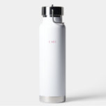Blanc classique avec bouteille d'eau Monogram rose<br><div class="desc">Un design monogramme classique qui ne manque jamais de style.</div>