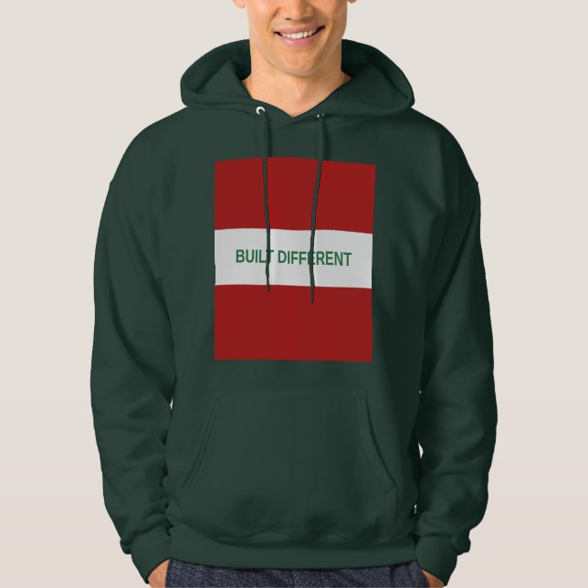 Blanc construit différemment Logo Box Vert Sweat à (Devant)