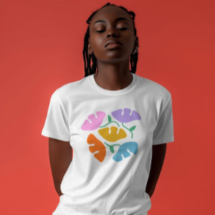 blanc couleurs vives floral abstrait t-shirt tenda