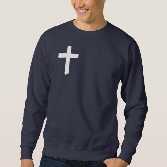 blanc-croix, sweatshirt de 14:6 de John (bleu (Devant)