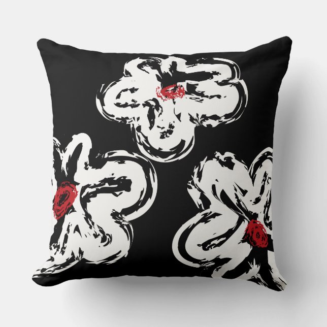 BLANC DAISY DESIGN Oreiller à lancer rétro (Recto)