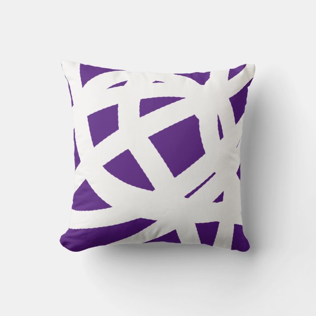 Blanc D'Art Abstrait Sur Coussin D'Oreiller À Jets (Recto)