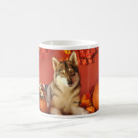 Blanc d'automne de loup tasse blanche classique de