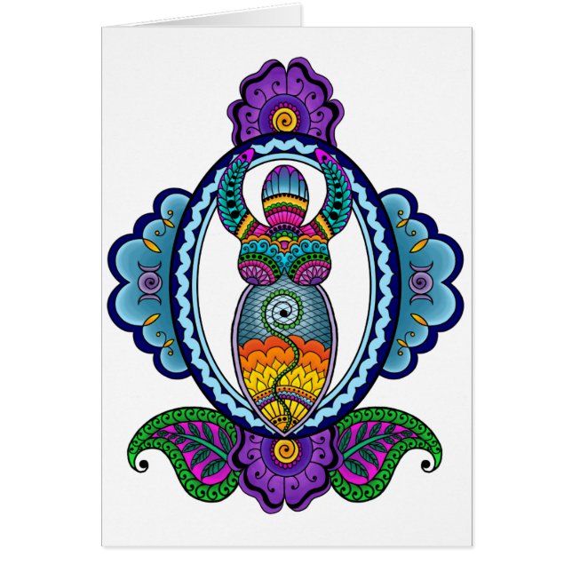 Blanc de carte de déesse de Mehndi à l'intérieur (Devant)
