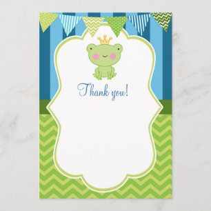 Blanc de carte de remerciements de prince Frog