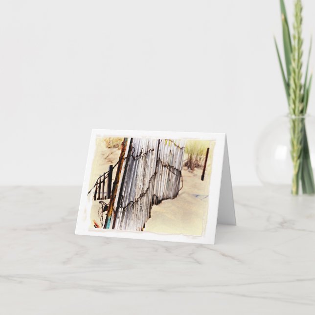 Blanc de cartes de note de plage sablonneuse à (Devant)