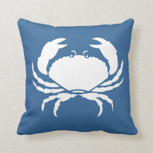 BLANC de CRABE sur le coussin bleu