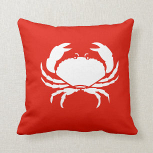 BLANC de CRABE sur le coussin rouge