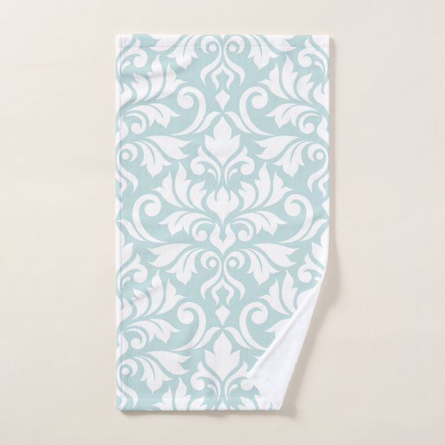 Blanc de motif d'atterrisseur de damassé de (Serviette à main)