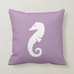 BLANC DE SEAHORSE sur coussin bleu LAVENDER