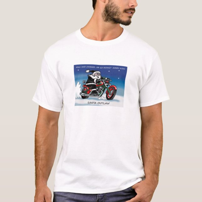Blanc de T-shirt de Père Noël Outlaw© (Devant)