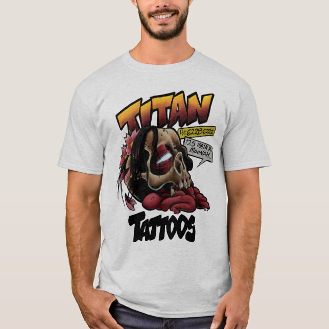Blanc de T-shirt de titan (Devant)