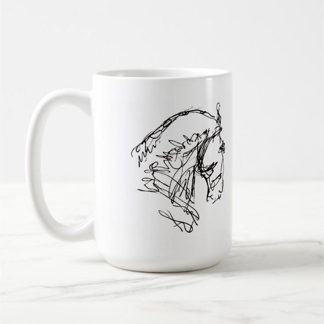 Blanc de tasse de tête de cheval de dressage (Gauche)