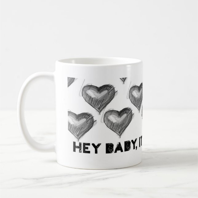 Blanc de temps de café de Lovin tasse blanche (Gauche)