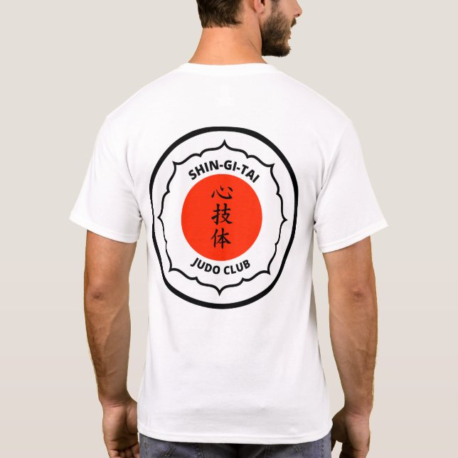 Blanc du T-shirt des hommes de club du judo (Dos)