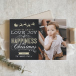 BLANC ET CARTE PLIÉE PAR NOËL DE TABLEAU D'OR<br><div class="desc">CARTE PLIÉE PAR PHOTO DE NOËL D'AMOUR,  DE JOIE ET DE BONHEUR</div>
