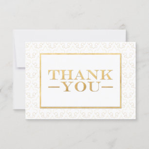 Blanc et cartes de Merci de Gold Fleur De Lis